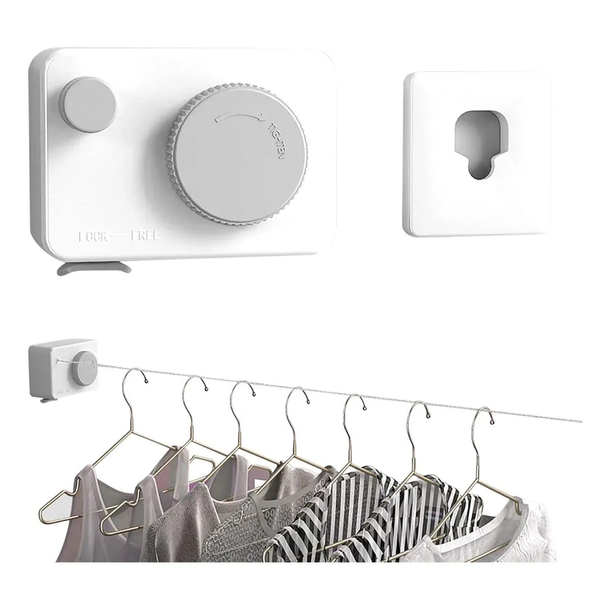 KUANGYE - Tendedero Retráctil Ropa Colgador Anticaída Acero Inoxidable