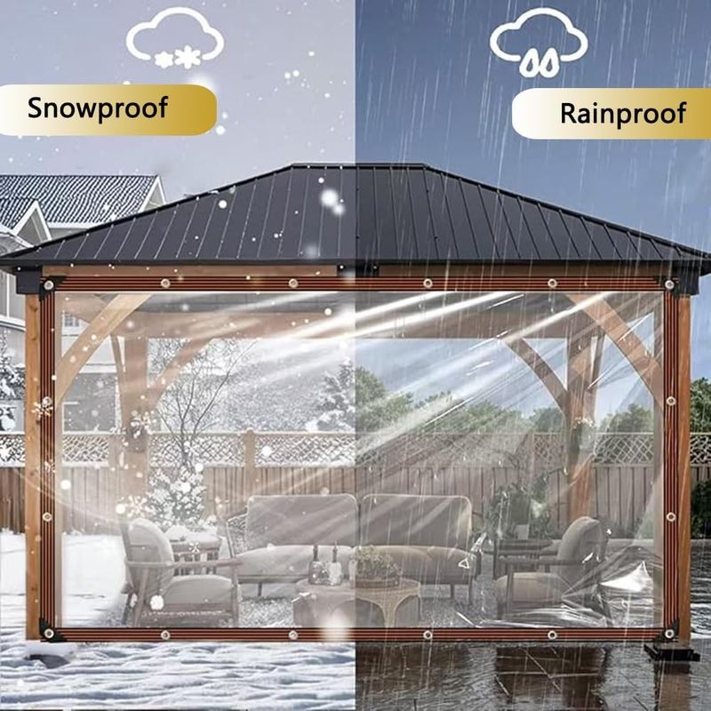 KUANGYE - 2 x 6 M Lonas Transparentes Resistentes Impermeables UV Con Ojales