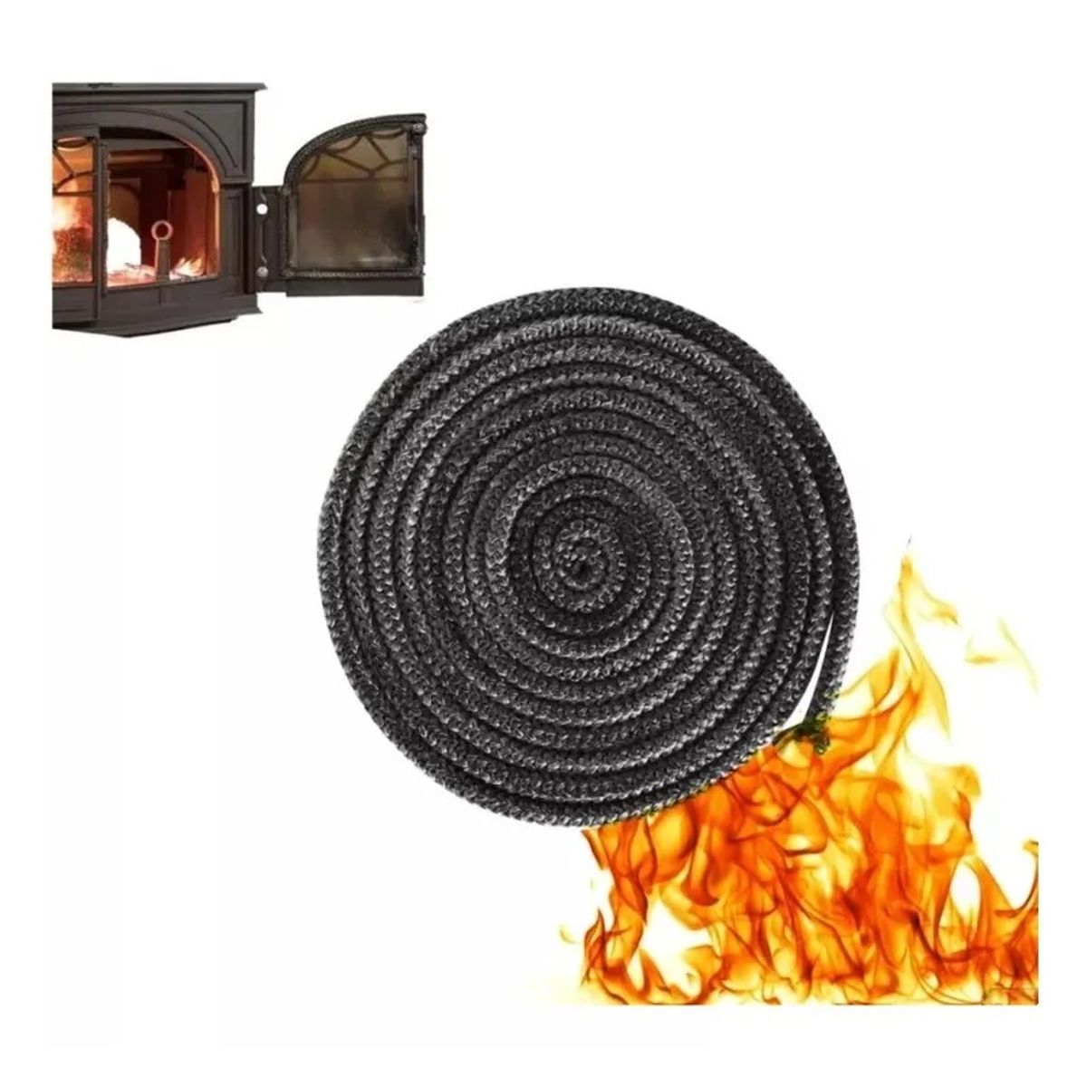 GENERICO - Cordón Fibra Vidrio Puerta 10Mm Combustion Lenta