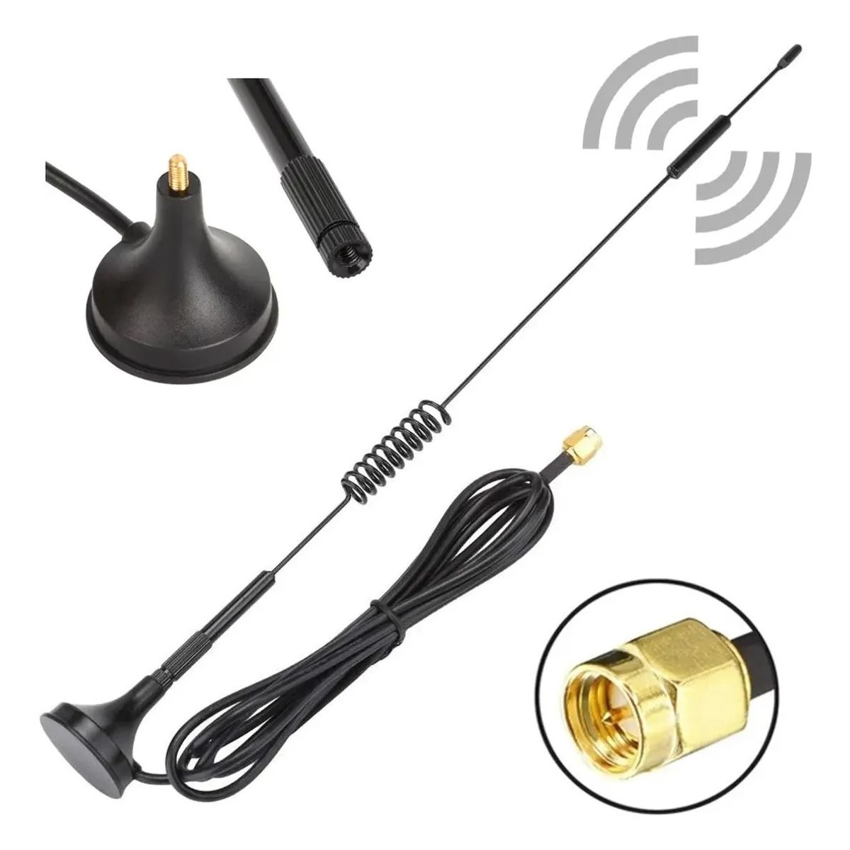 GENERICO - Antena Wifi 12dbi 3g 4g Aerea Sma Macho Rg174 700-2700mhz 5m