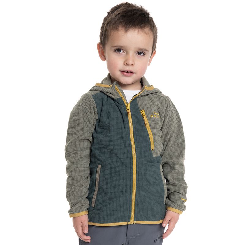 KANNU - POLAR BOY FULL ZIPPER LIMA - Azul