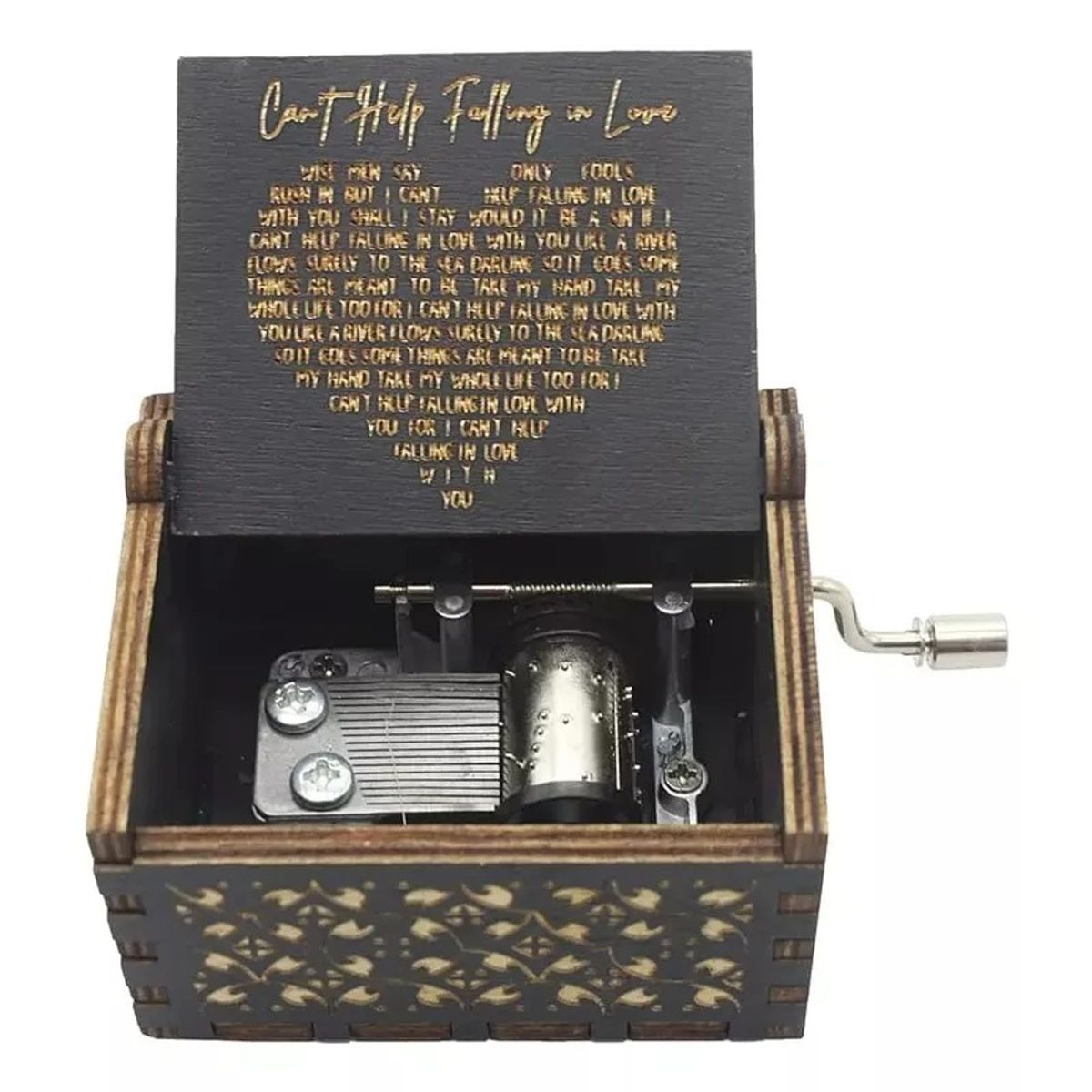 GENERICO - Negra caja musical de madera - Cant Help Falling In Love