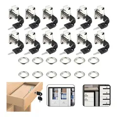 KUANGYE - Pack 12 Cerradura Para Cajón - Chapa Para Mueble