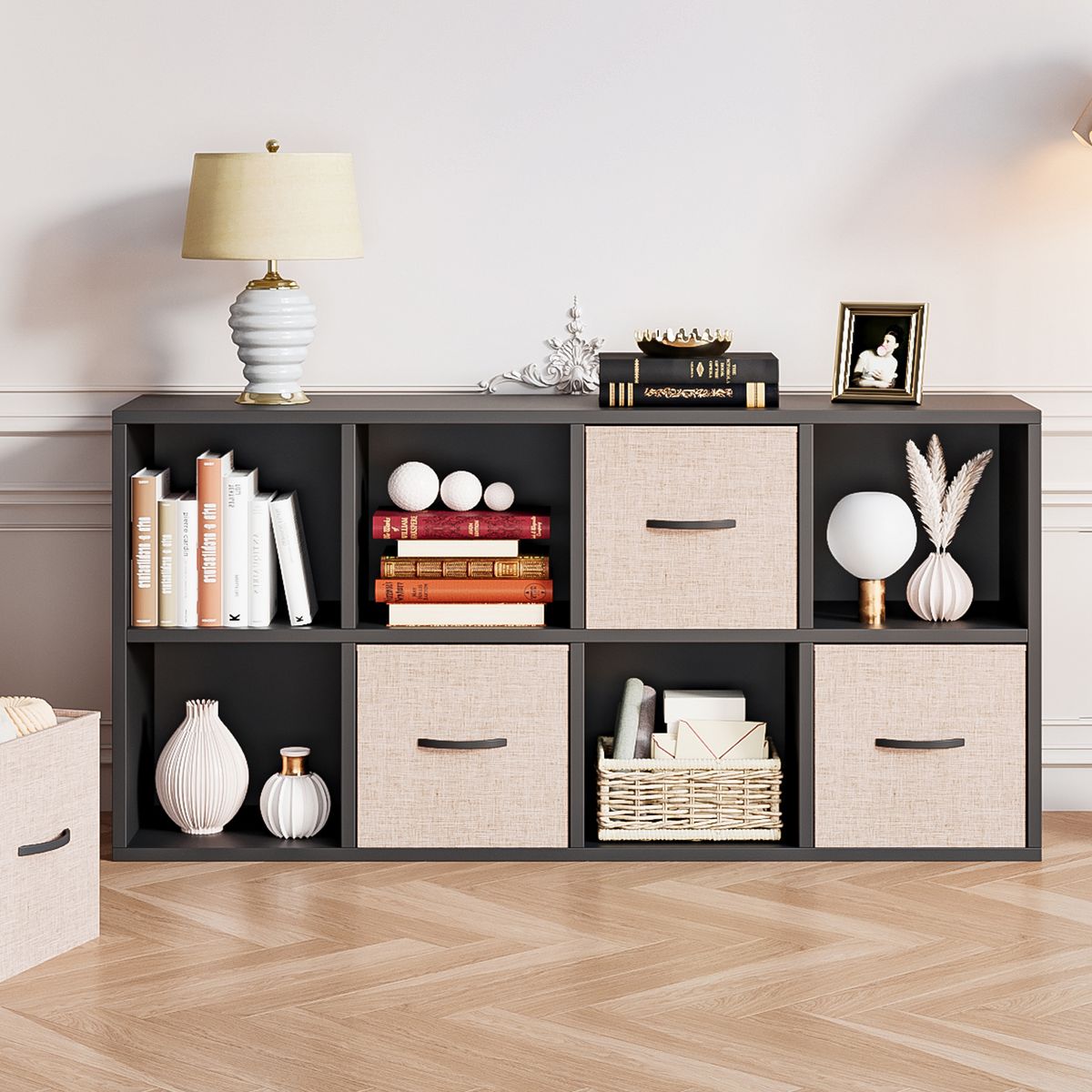 ROHE - Estanteria Librero 4+4+4 Color Negro 120 x 62 x 30cm