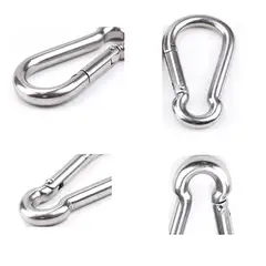 GENERICO - Mosquetón Bombero Galvanizado 6 x 60mm Pack De 10