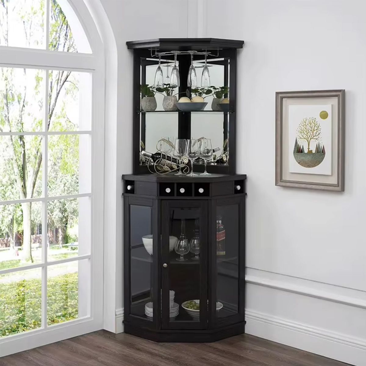 MSA MUEBLES SANTA ANA - Vitrina Esquinero Charcoal