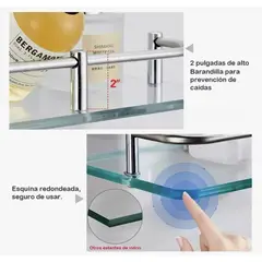 ATLAS - Repisas Esquineras Estante De Vidrio Baño 3pisos