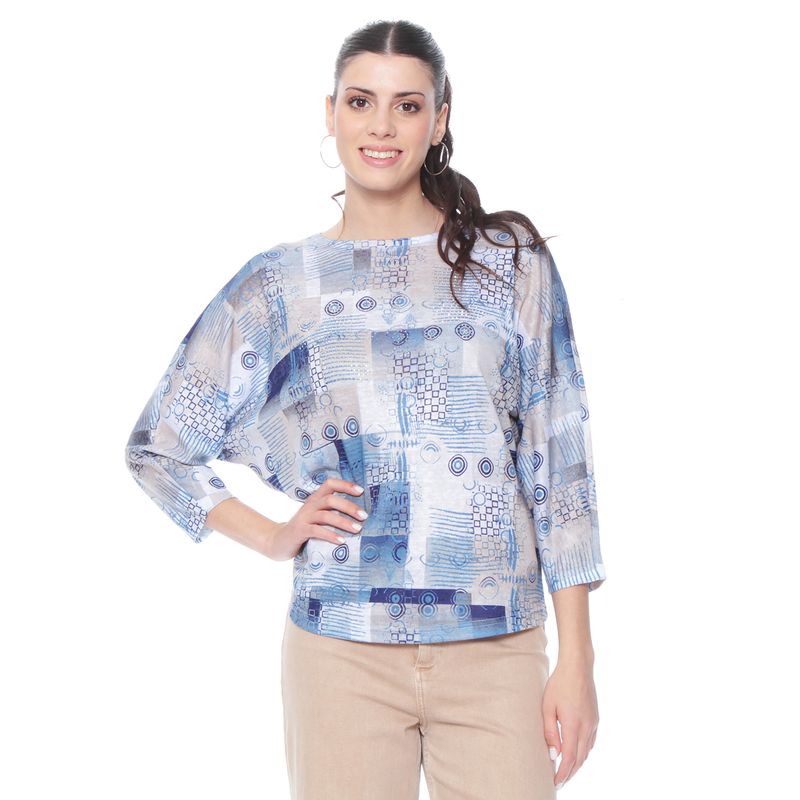 WADOS - POLERA MANGA 3/4 SUBLIMADO APLICACION STRASS ESCOTE REDONDO
