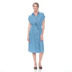 WADOS - VESTIDO MANGA CORTA LYOCELL CON LAZO EN CINTURA