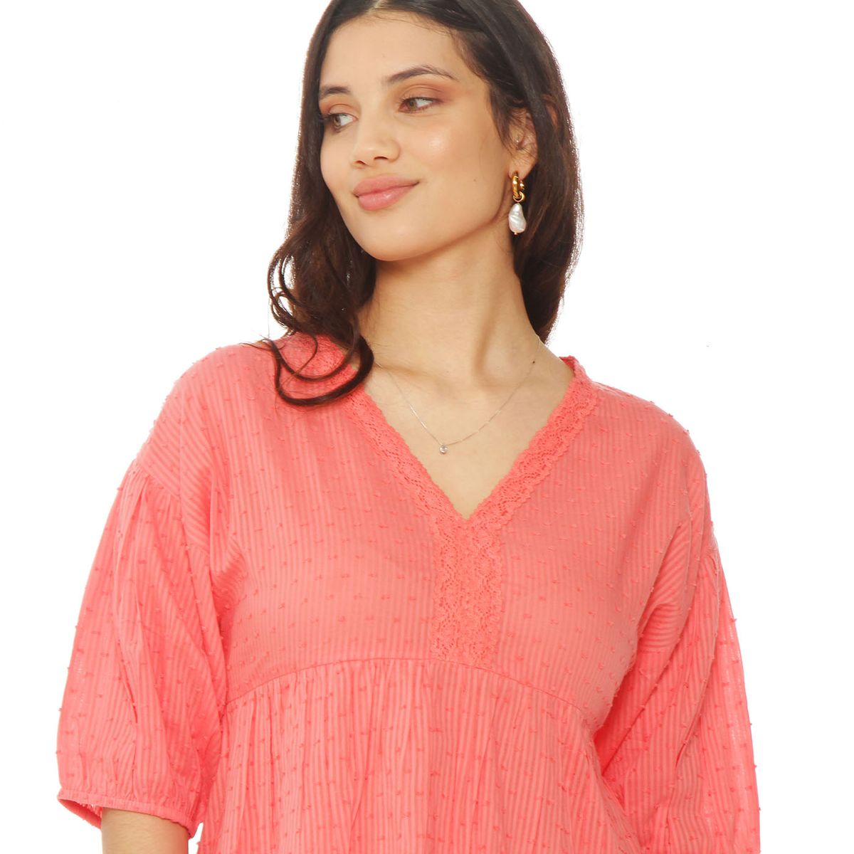 WADOS - BLUSA MANGA CORTA BRODERY ESCOTE V