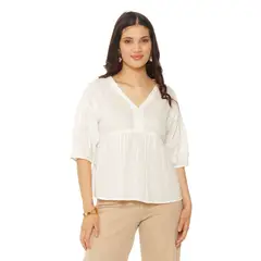 WADOS - BLUSA MANGA CORTA BRODERY ESCOTE V