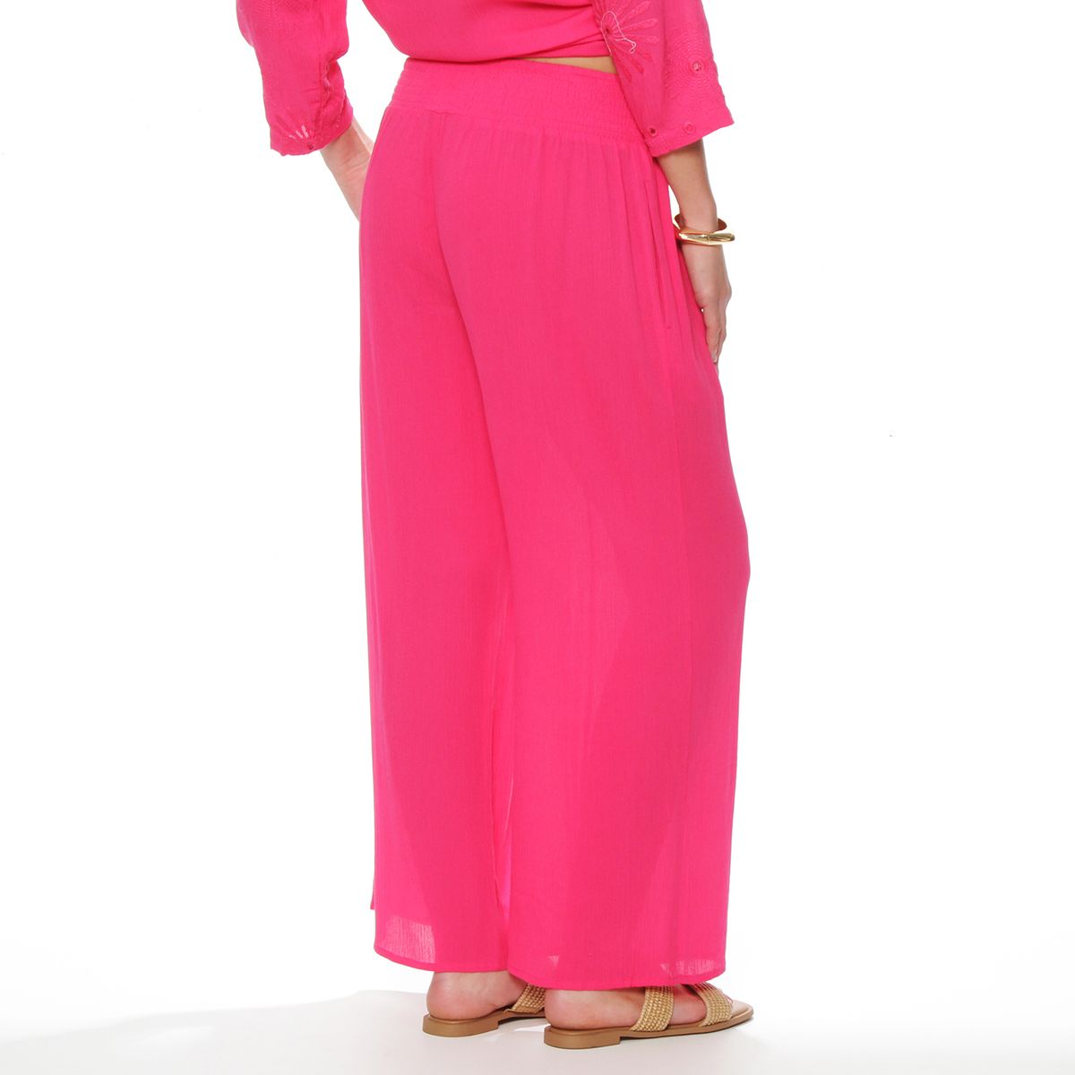 WADOS - PANTALON WIDE LEG TIRO ALTO PRETINA ELASTICADA