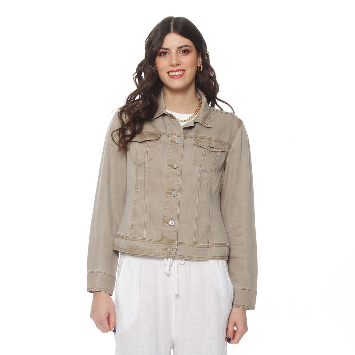 WADOS - CHAQUETA MANGA LARGA LYOCELL ABOTONADO EN DELANTERO Y BOLSILLO