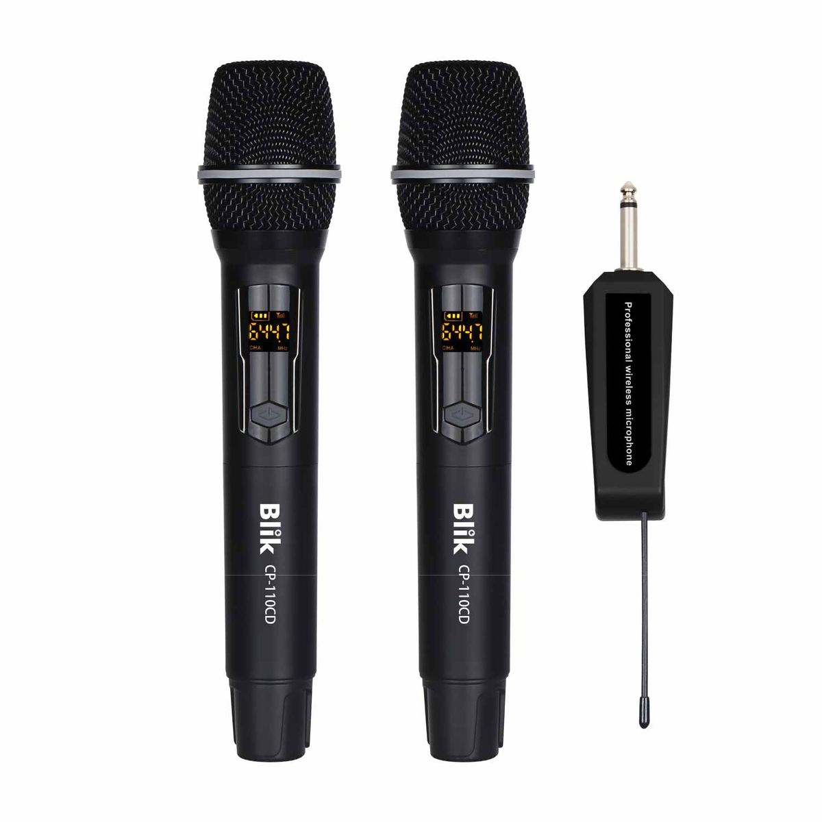 BLIK - Par De Micrófonos Inalámbricos Con Receptor Karaoke Blik