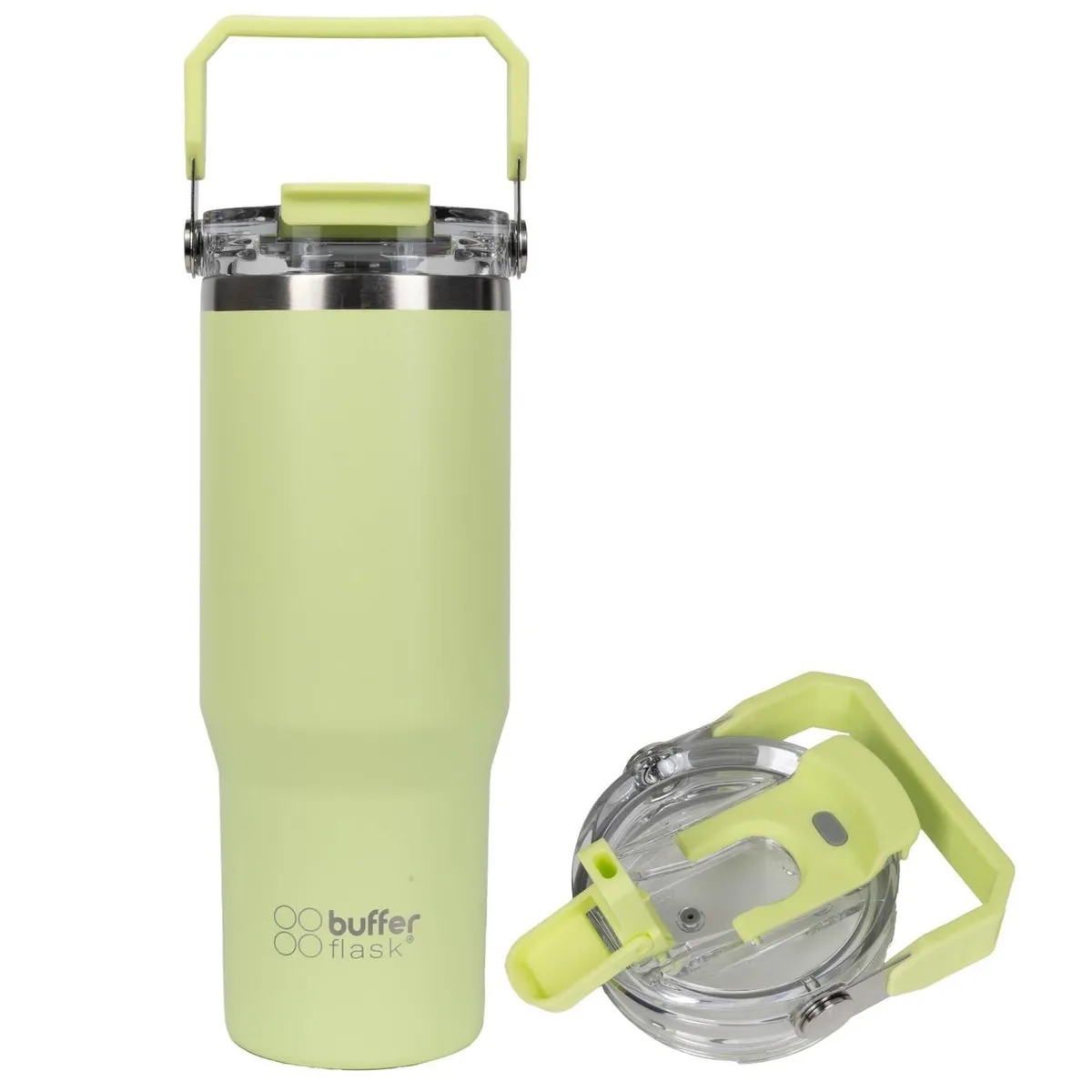 BUFFER FLASK - Vaso Tumbler Termico Botella Agua Buffer Inox 830 ml - Verde lima