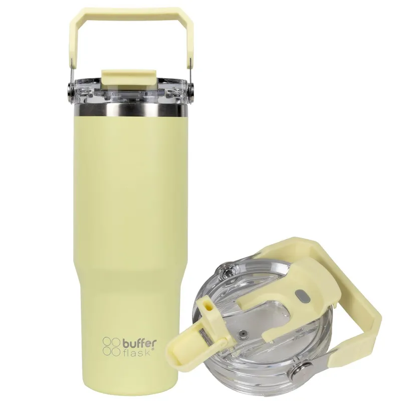 BUFFER FLASK - Vaso Tumbler Termico Botella Agua Buffer Inox 830 ml - Amarillo