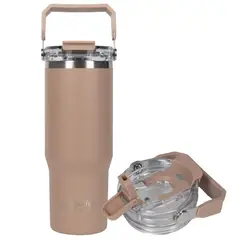 BUFFER FLASK - Vaso Tumbler Termico Botella Agua Buffer Inox 830 ml - Caqui