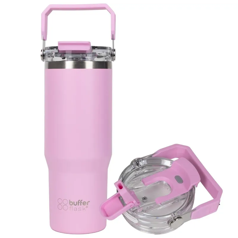 BUFFER FLASK - Vaso Tumbler Termico Botella Agua Buffer Inox 830 ml - Rosa claro