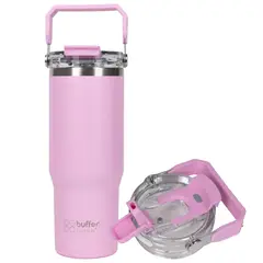 BUFFER FLASK - Vaso Tumbler Termico Botella Agua Buffer Inox 830 ml - Rosa claro