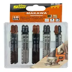 MAKAWA - Set Jgo De Hojas Para Sierra Caladora P Madera 10 Pcs Mk