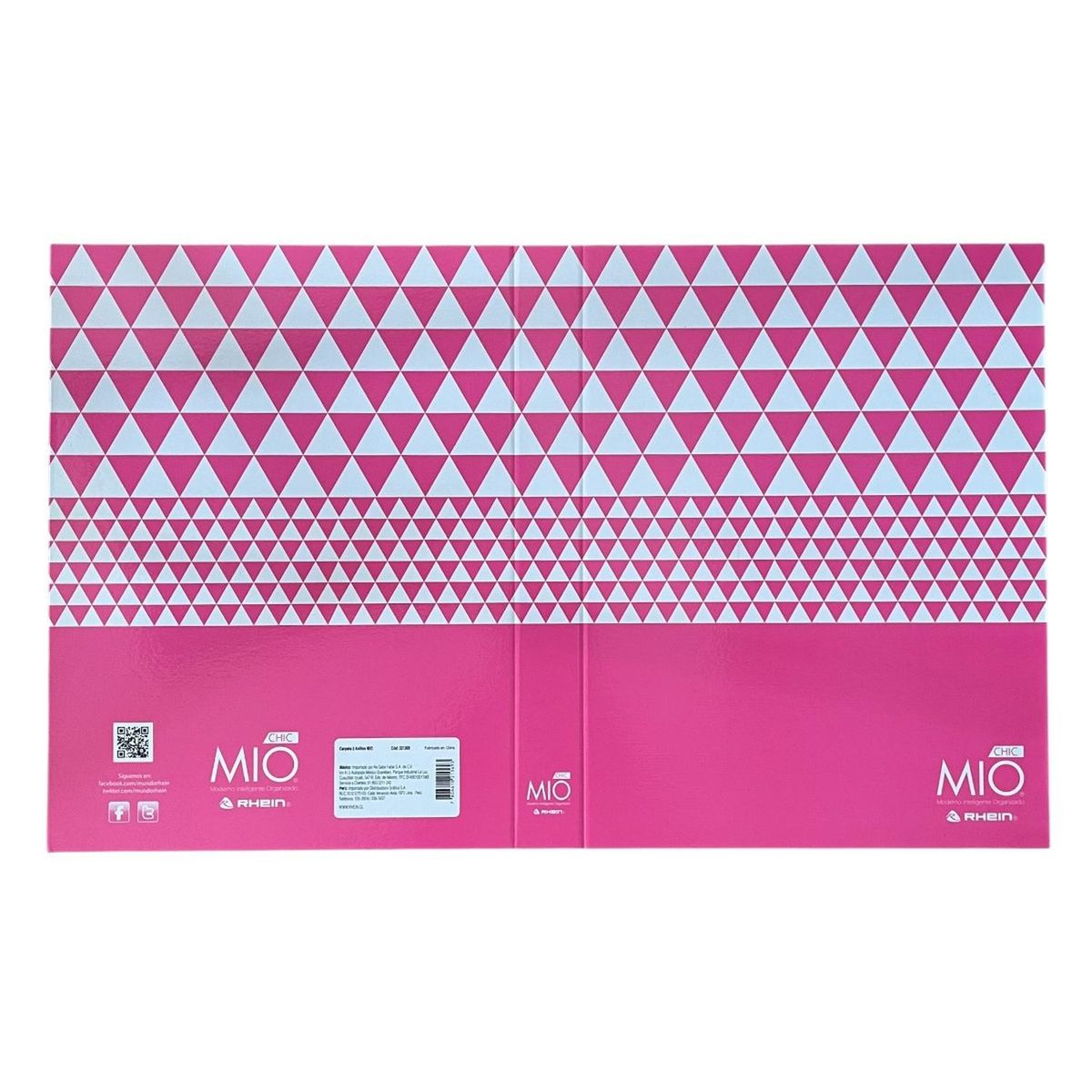 RHEIN - Flat para Carpeta Rhein Oficio MIO Rosada Pack 50 Unids