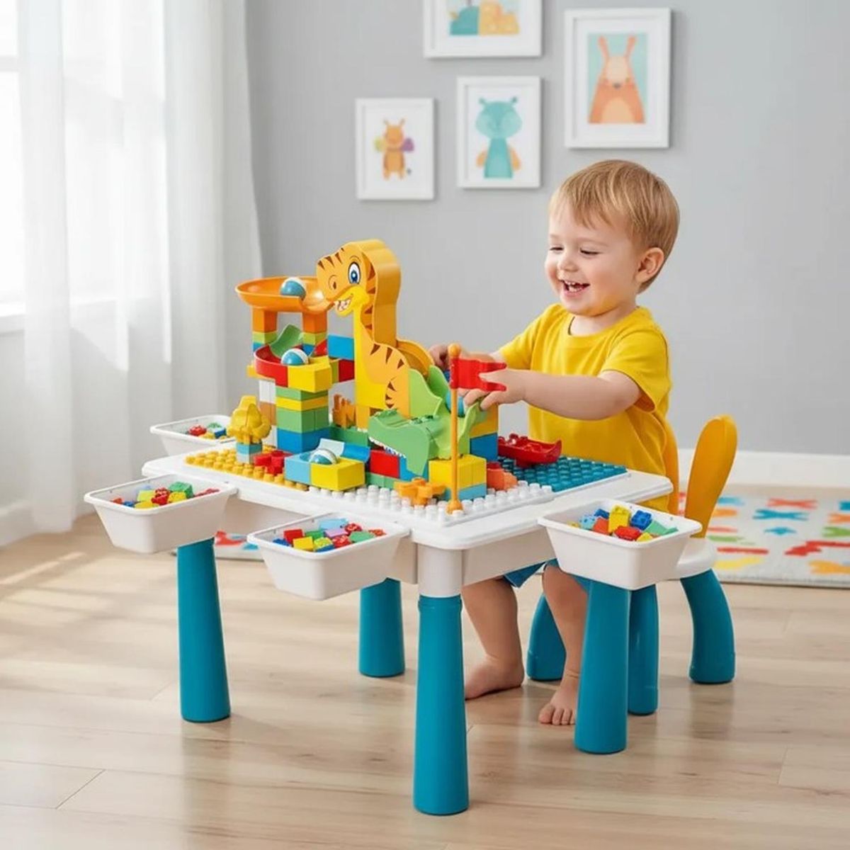 JAGIMA - Set Juego Mesa Para Niños Lego Creativo Completo