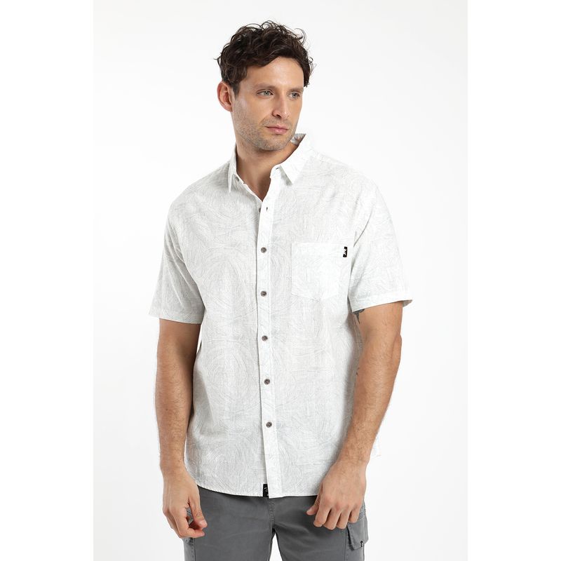 FROENS - Camisa hombre manga corta texture monstera Froens