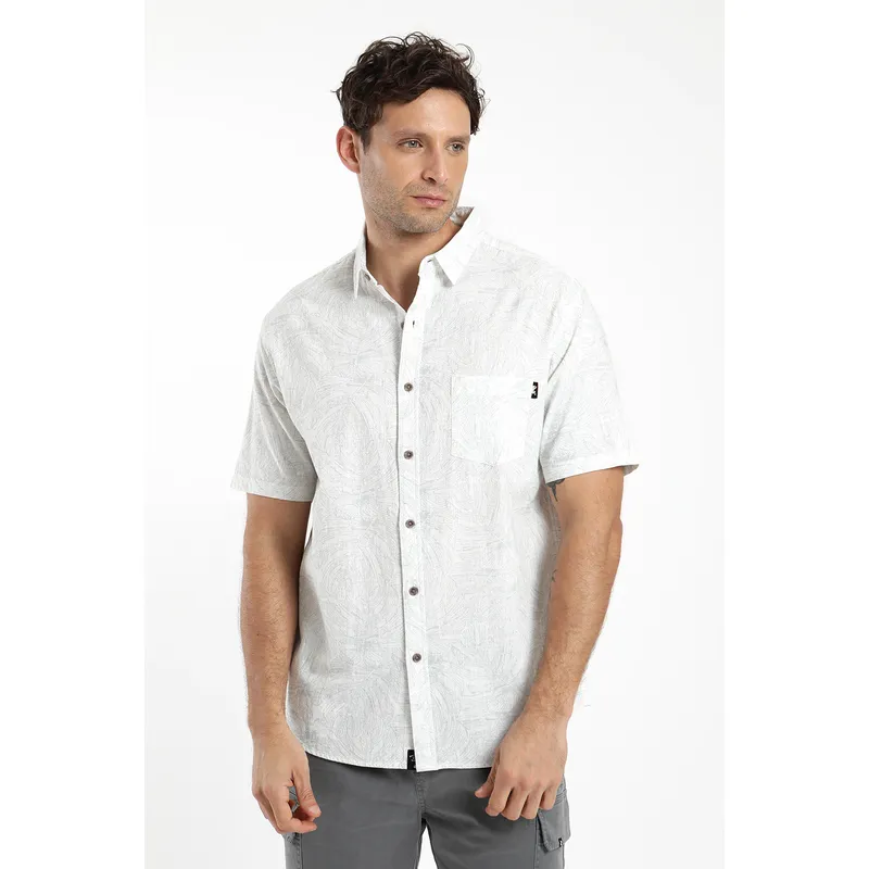 FROENS - Camisa hombre manga corta texture monstera Froens