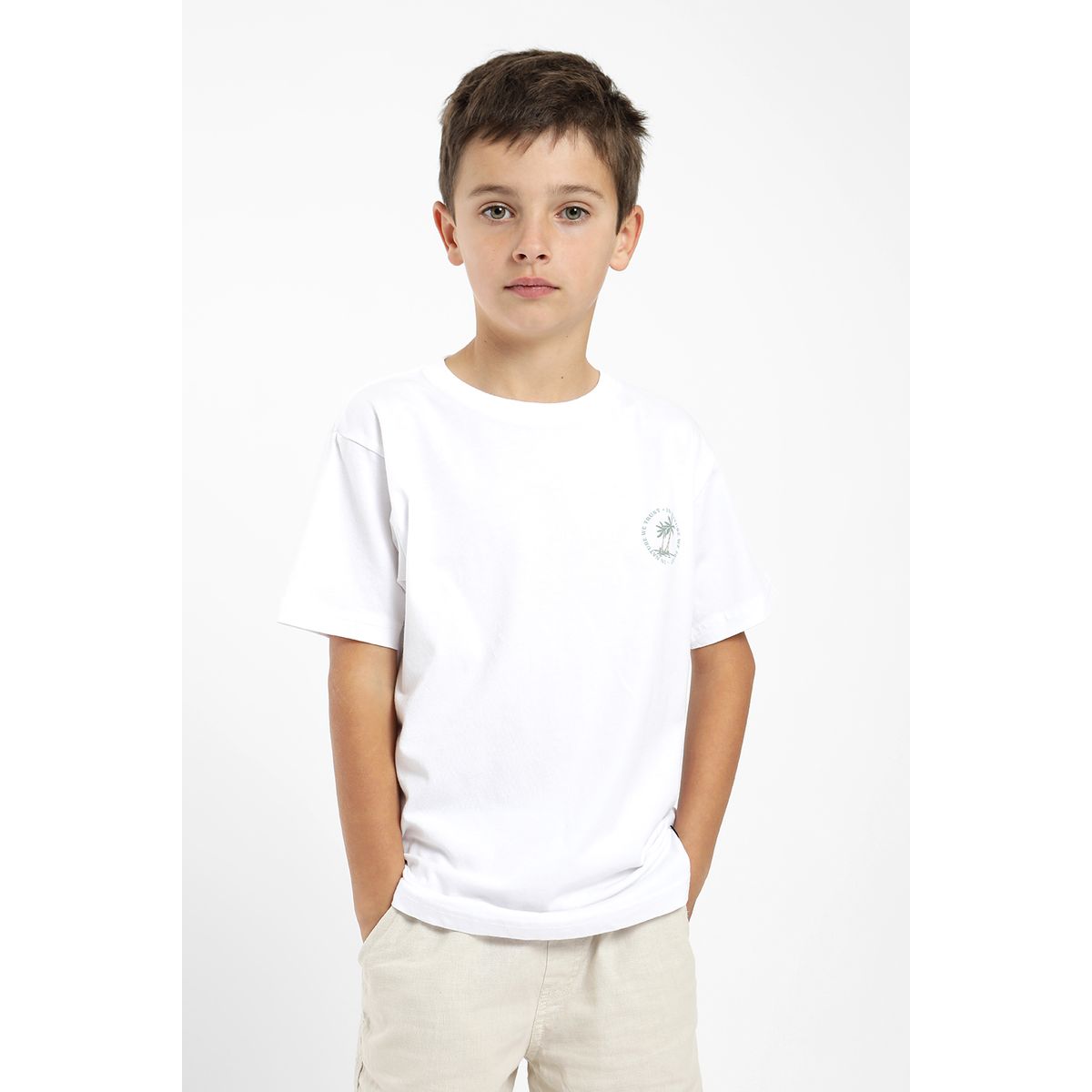 FROENS - Polera kids manga corta  palmera Froens