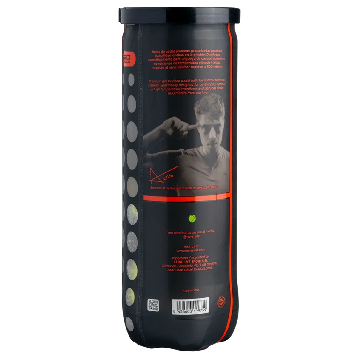 NOX - Tarro de Pelotas de Padel Nox Nerbo X3