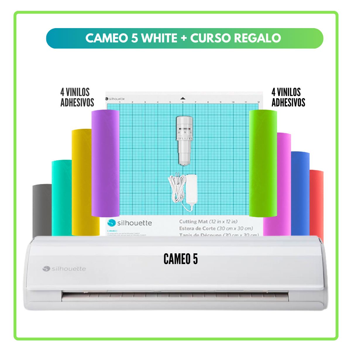 SILHOUETTE - CAMEO 5 WHITE + CURSO DIGITAL GP10 GP16