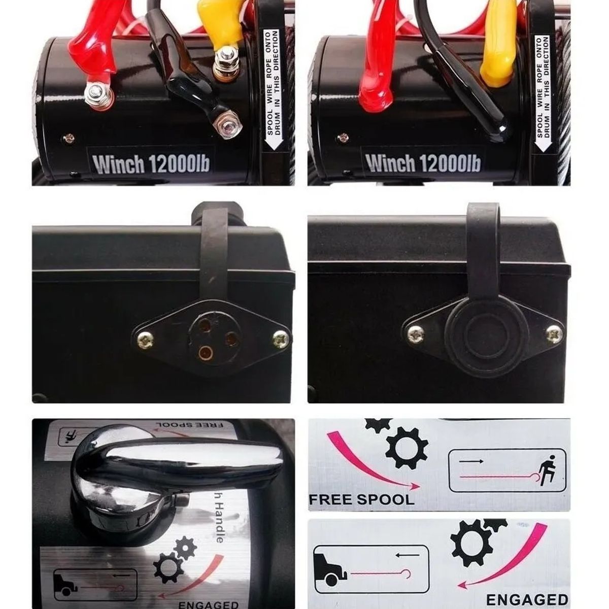 GENERICO - Cabrestante Electricos 24V Winches Remolque 12000 Libra