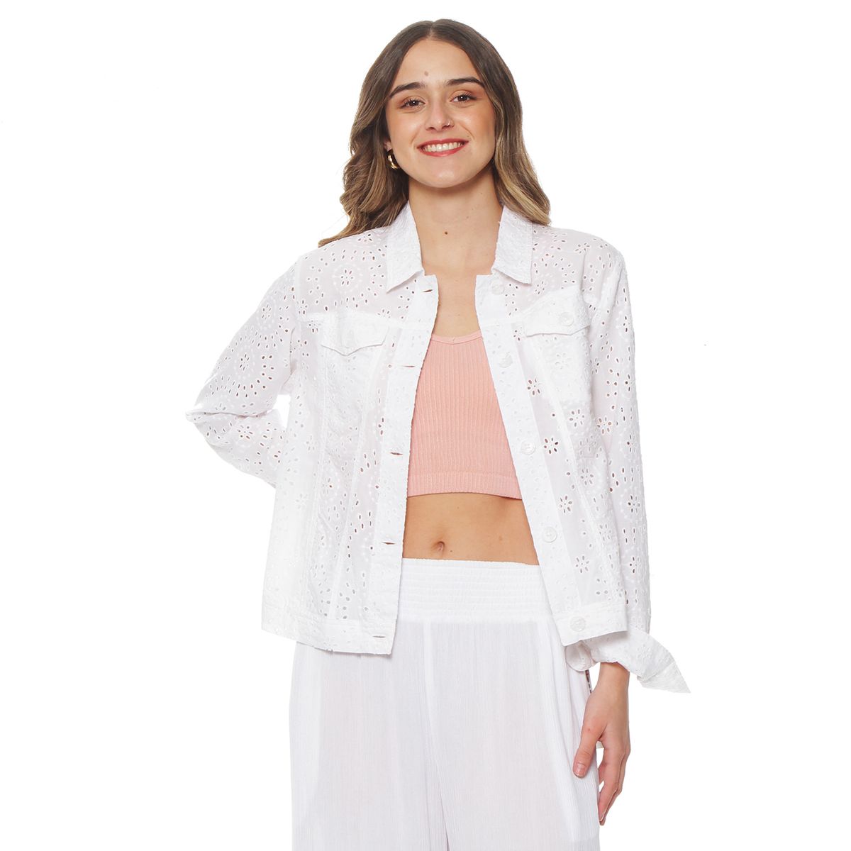 WADOS - CHAQUETA MANGA LARGA EMBROIDERY ABOTONADA EN DELANTERO Y BOLSILLOS