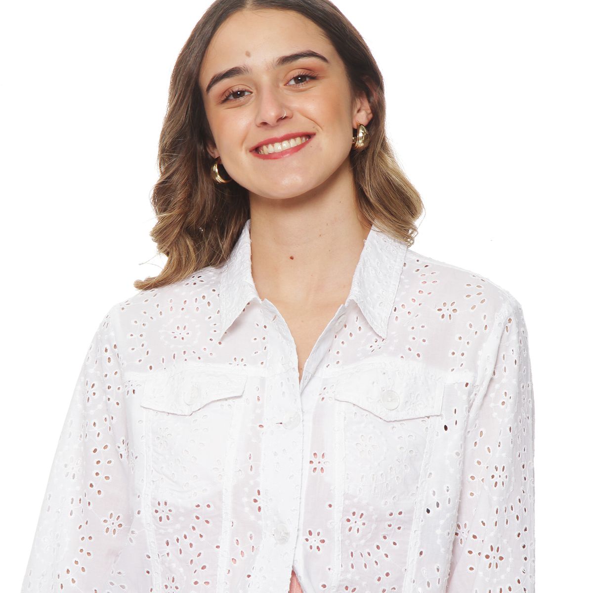 WADOS - CHAQUETA MANGA LARGA EMBROIDERY ABOTONADA EN DELANTERO Y BOLSILLOS