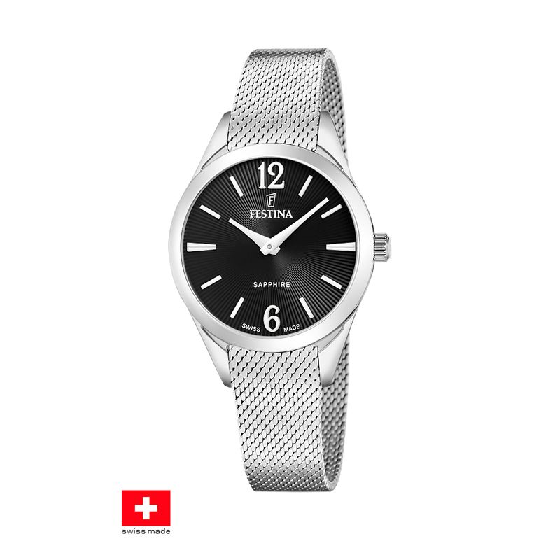 FESTINA SWISS - Reloj F20076/5 Festina Swiss Negro Mujer Grace