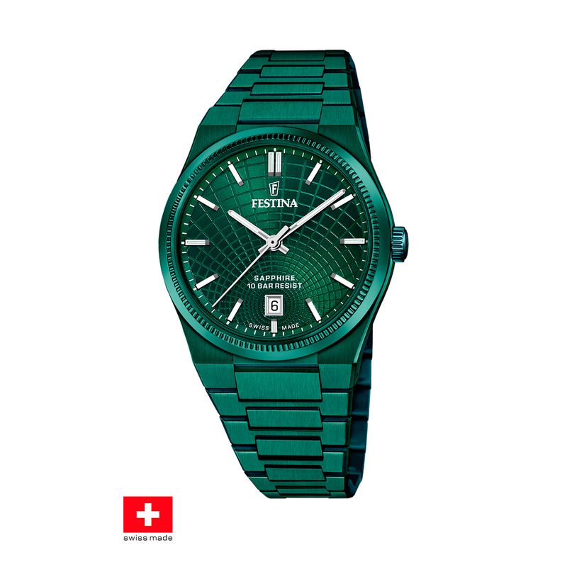 FESTINA SWISS - Reloj F20079/1 Festina Swiss Verde Hombre Rive Collection