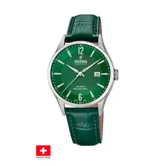 FESTINA SWISS - Reloj F20007/5 Verde Hombre Correa Clasico