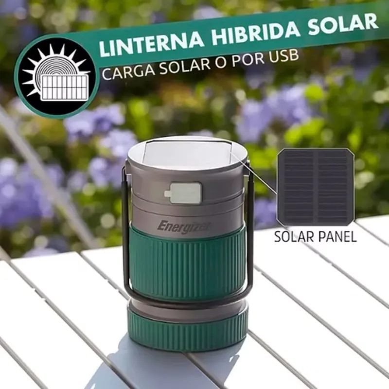 ENERGIZER - Linterna Solar Híbrido Energizer Recargable 500 Lúmenes