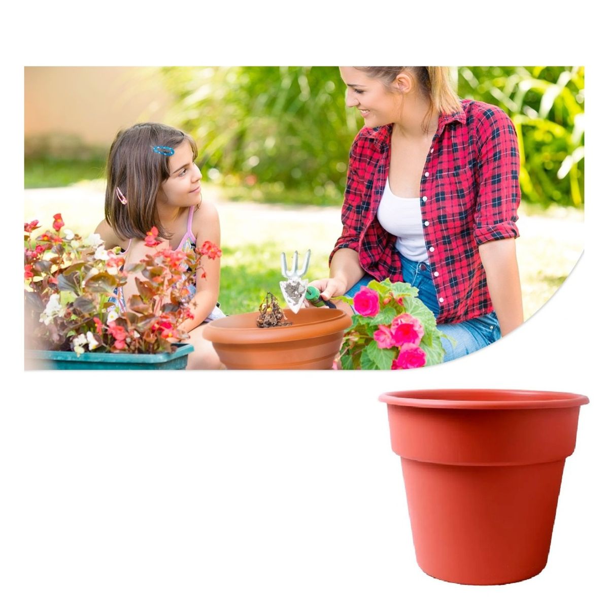 REYPLAST - MACETA REDONDA DURA KOTTA 34CM  TERRACOTA  REYPLAST