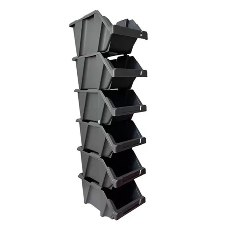 REYPLAST - SET X 6 ORGANIZADORES APILABLE No.10  GRIS OSCURO  REYPLAST