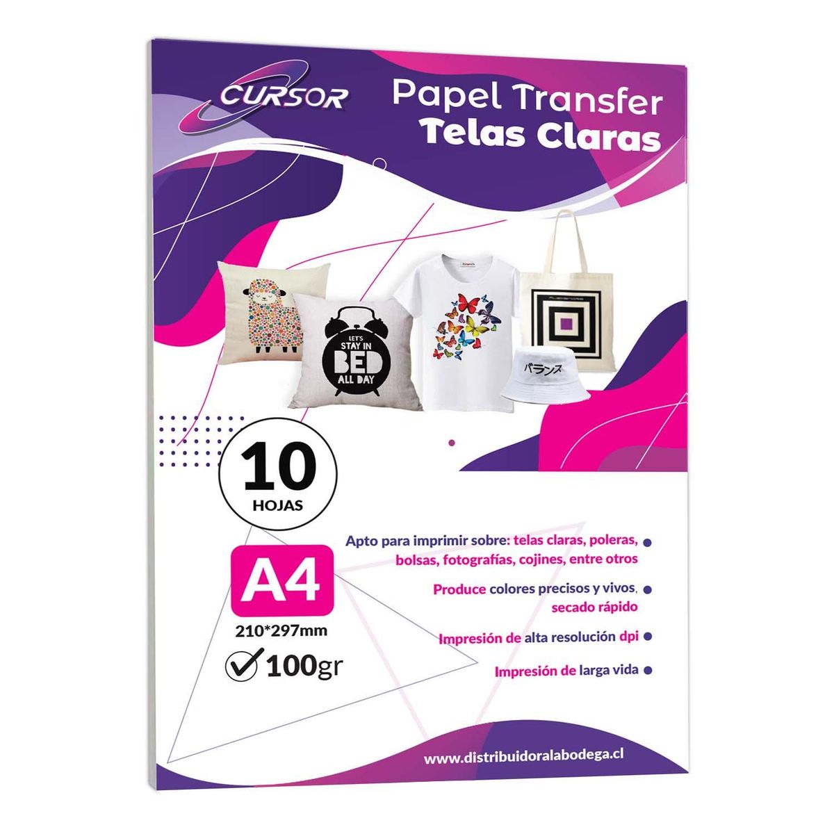CURSOR - Papel Transfer Telas Claras 10 Hojas A4 Cursor