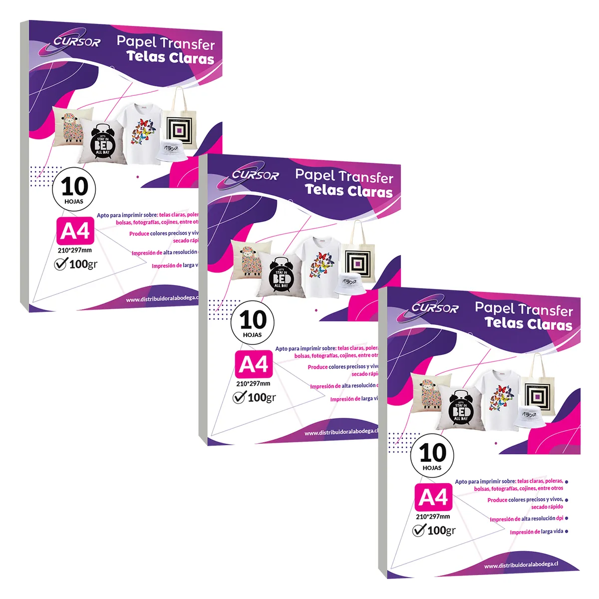 CURSOR - Papel Transfer Para Telas Claras 30 Hojas