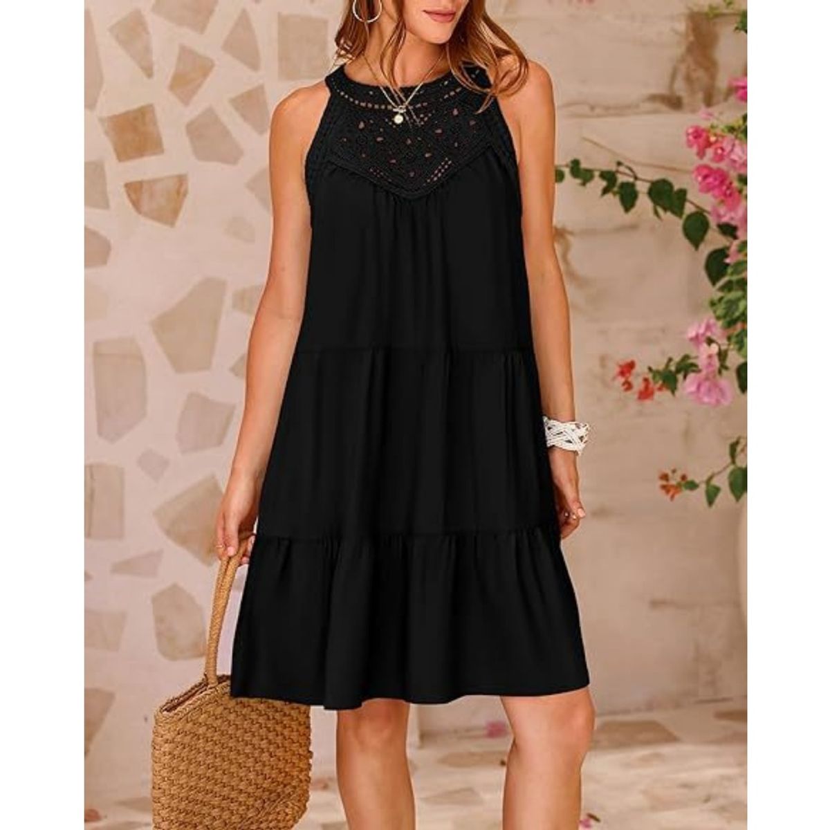 GIOIO - Vestidos Impresos Para Mujer Moderna Sorprendente Casuales Negro