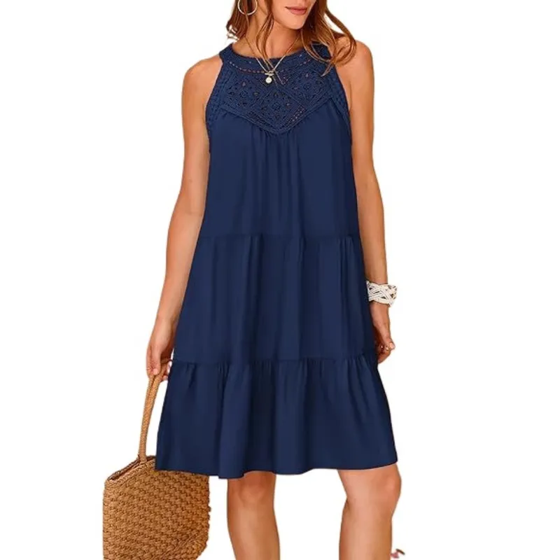 GIOIO - Vestidos Impresos Para Mujer Moderna Sorprendente Casuales Azul Marino