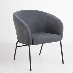 KLIK - Sillón Arko de Terciopelo - Gris - Gris