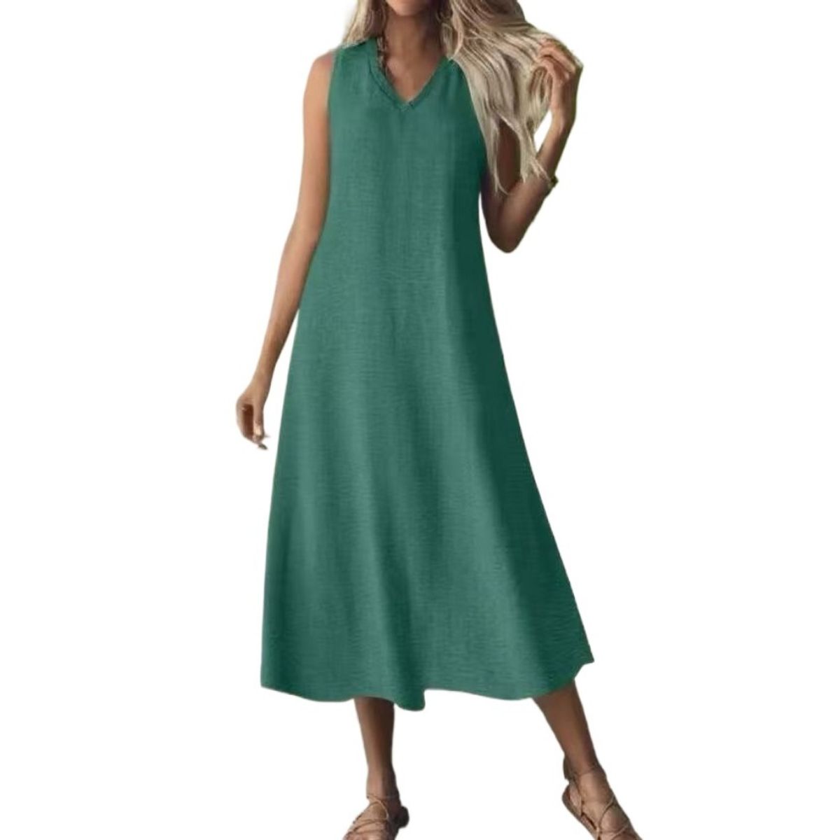 GIOIO - Vestidos Casual Cómodos De Mujer Vestidos De Playa Sueltos Verde