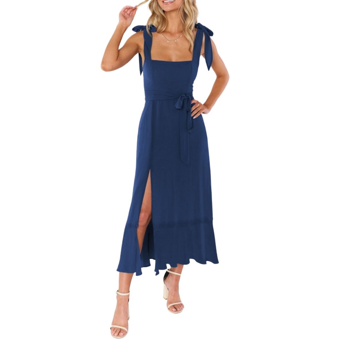 GIOIO - Vestido Francés Elegante Abertura Urbano Premium Corte Figura Esbelta​