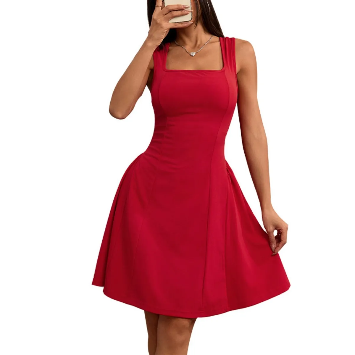 GIOIO - Vestido Tirantes Finos Espalda Descubierta Sin Mangas Figura Esbelta​