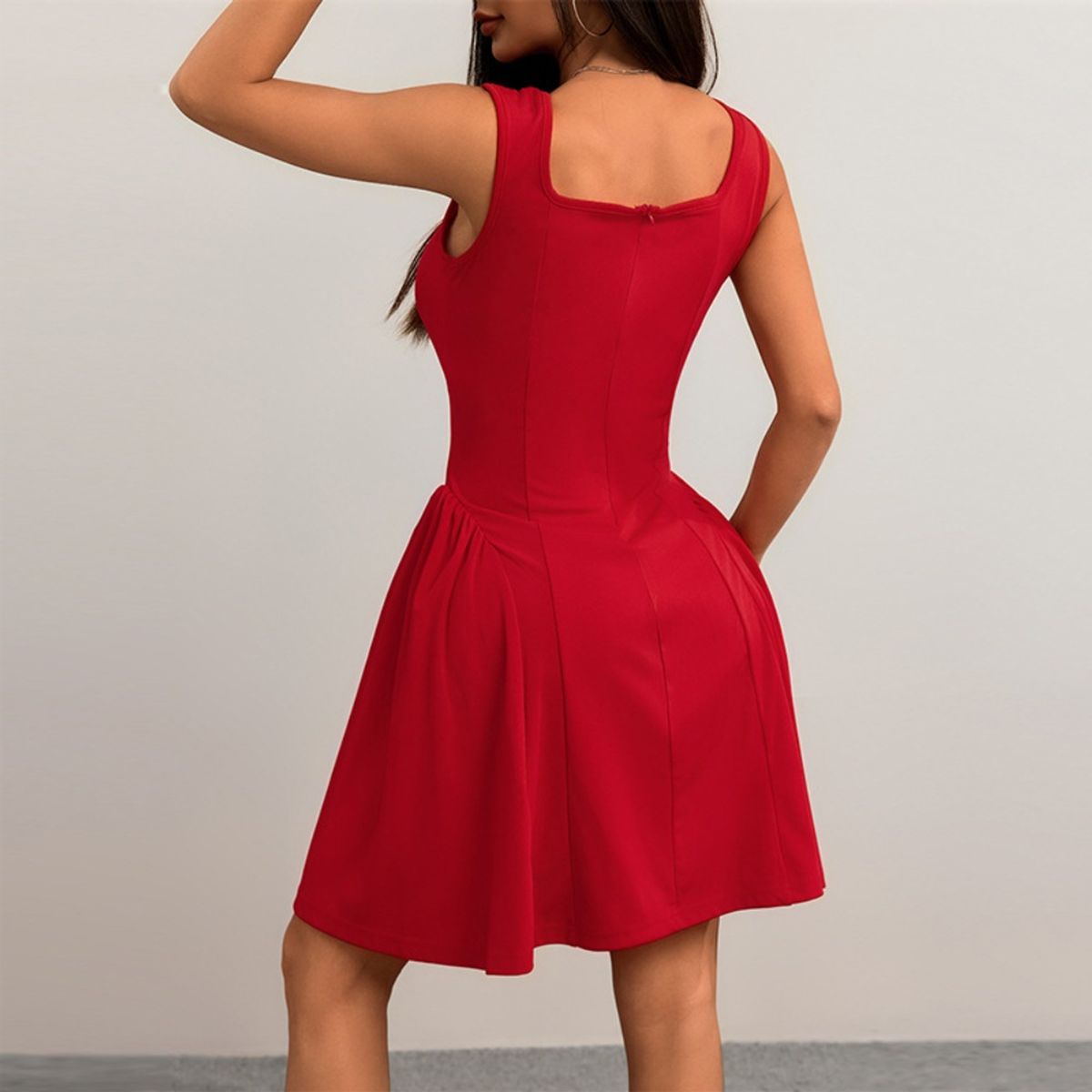 GIOIO - Vestido Tirantes Finos Espalda Descubierta Sin Mangas Figura Esbelta​