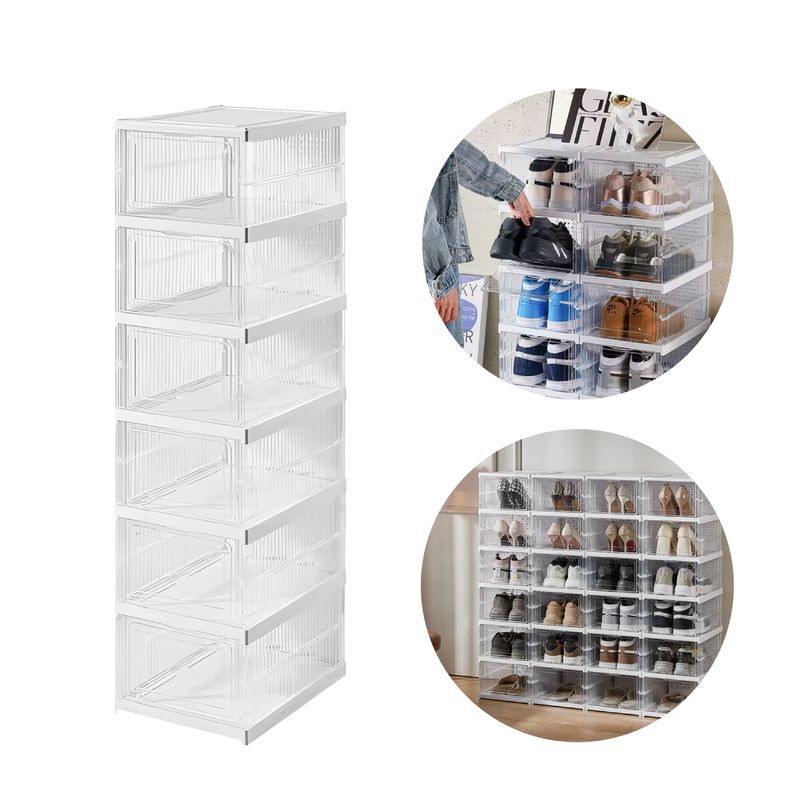 GENERICO - Caja Organizadora De Zapatos 6 Niveles Multiuso Transparente